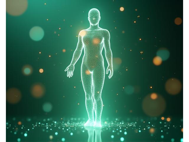 Futuristická vizualizácia AI neuronovej siete s fitness dátami