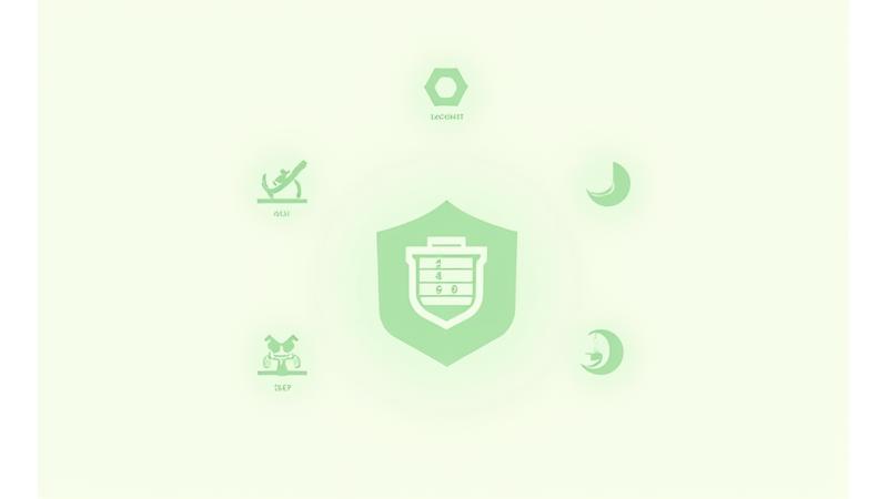 Ikony znázorňujúce rôzne typy údajov (váha, aktivita, strava, spánok) v bezpečnom prostredí