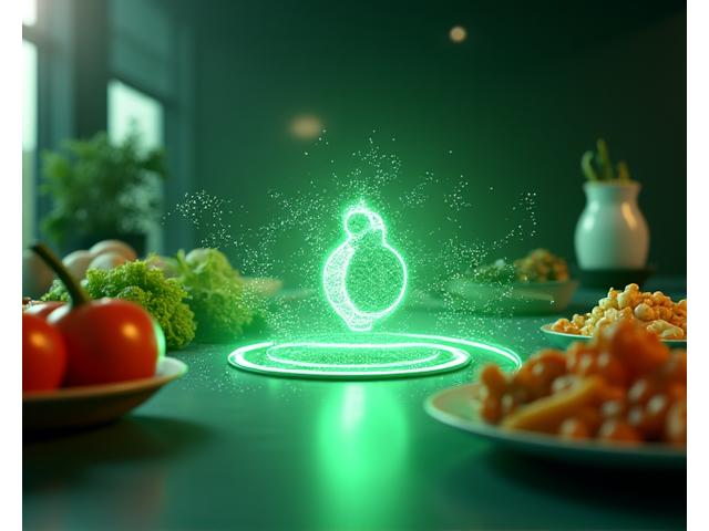 Vizualizácia adaptívnej technológie, kde sa nutričný plán automaticky mení na základe fitness dát a progresu